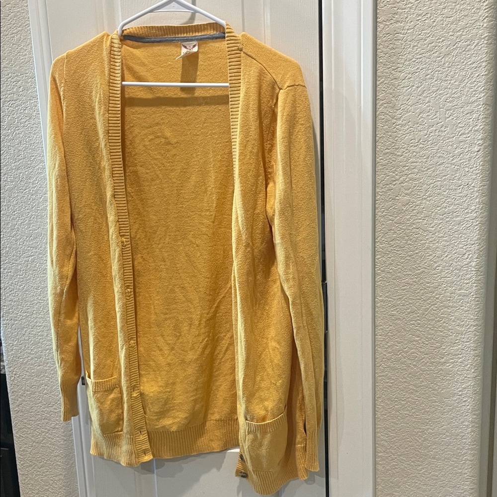 Faded Glory Women's Yellow Cardigan